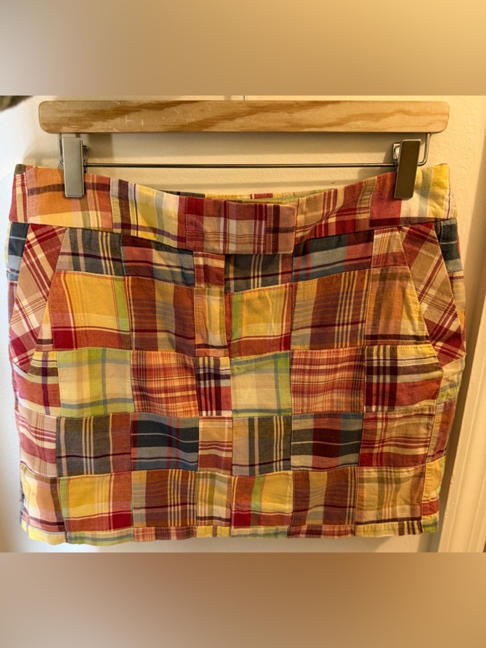 J. Crew Patchwork Plaid Cotton Mini Skirt - Multi Color